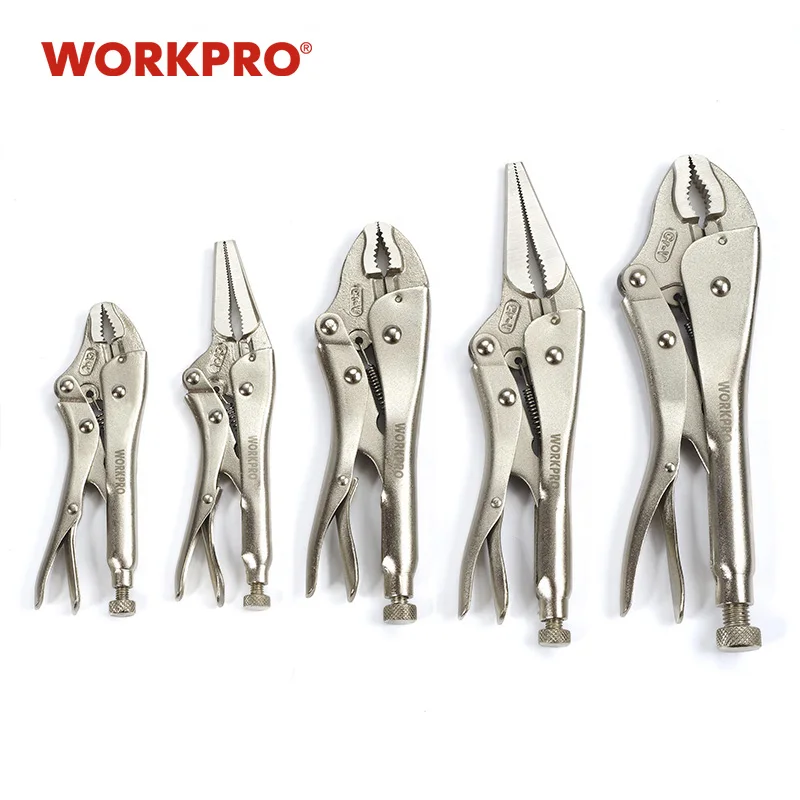 WORKPRO Locking Pliers Adjustable Plier Set for Welder Long Nose Plier Welding Tools