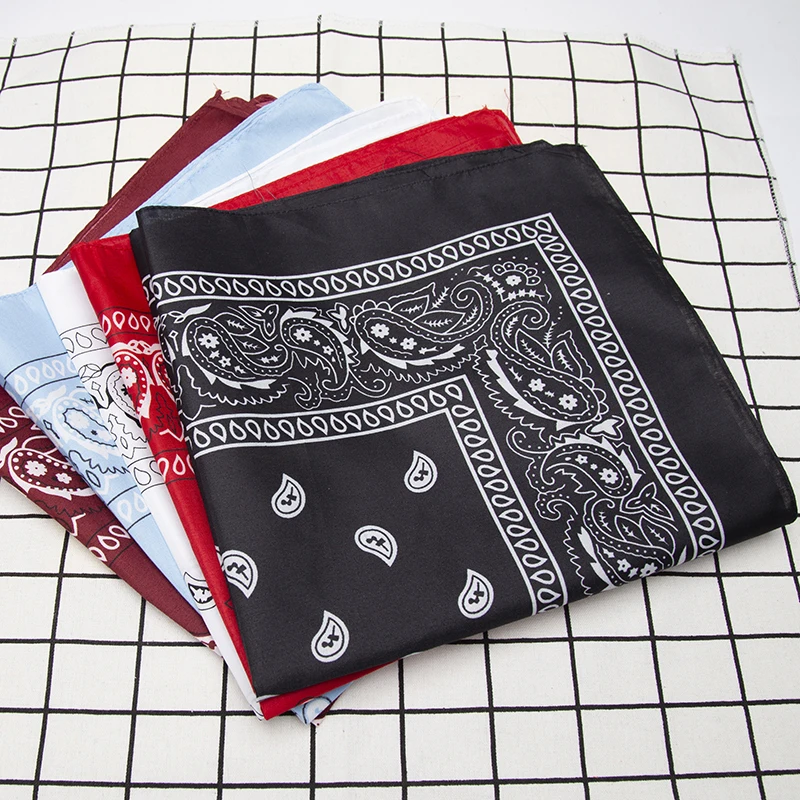 Headband women kerchief men Hip Hop Black Hair Band accessories Neck Scarf Headwear Square Scarves Print Handkerchief hair scarf