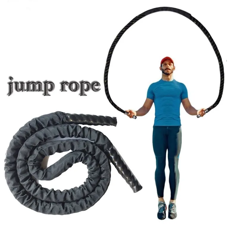 

Heavy Jump Rope Three Strands Of Physical Aggravati For Workout Fitness Strength Full Body Building Muscle With Protective Cover