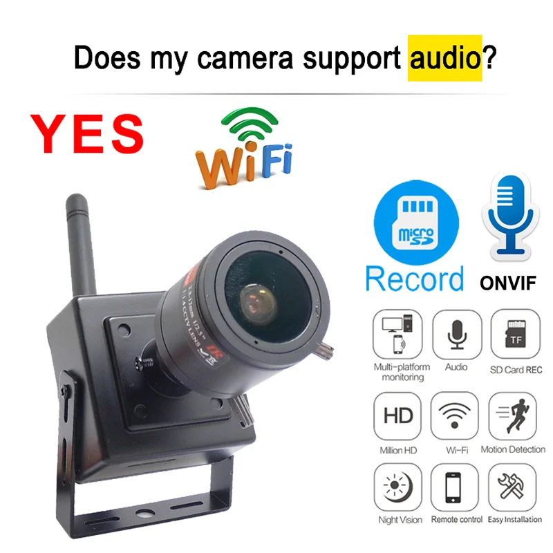 720P 1080P 5MP Mini wireless Ip Camera Wifi Audio Full HD Cctv Security Surveillance 2.8mm-12mm Lens zoom Home Camera Onvif