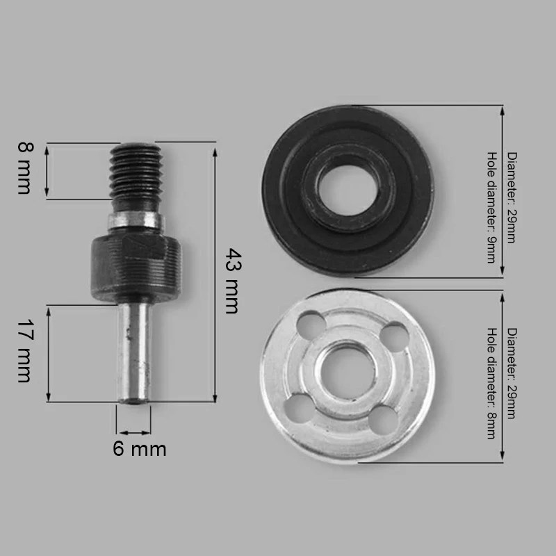 5Pcs set Electric Drill Angle Grinder Connecting Rod for Cutting Disc Polishing Wheel Adapter 6mm/10mm Connector