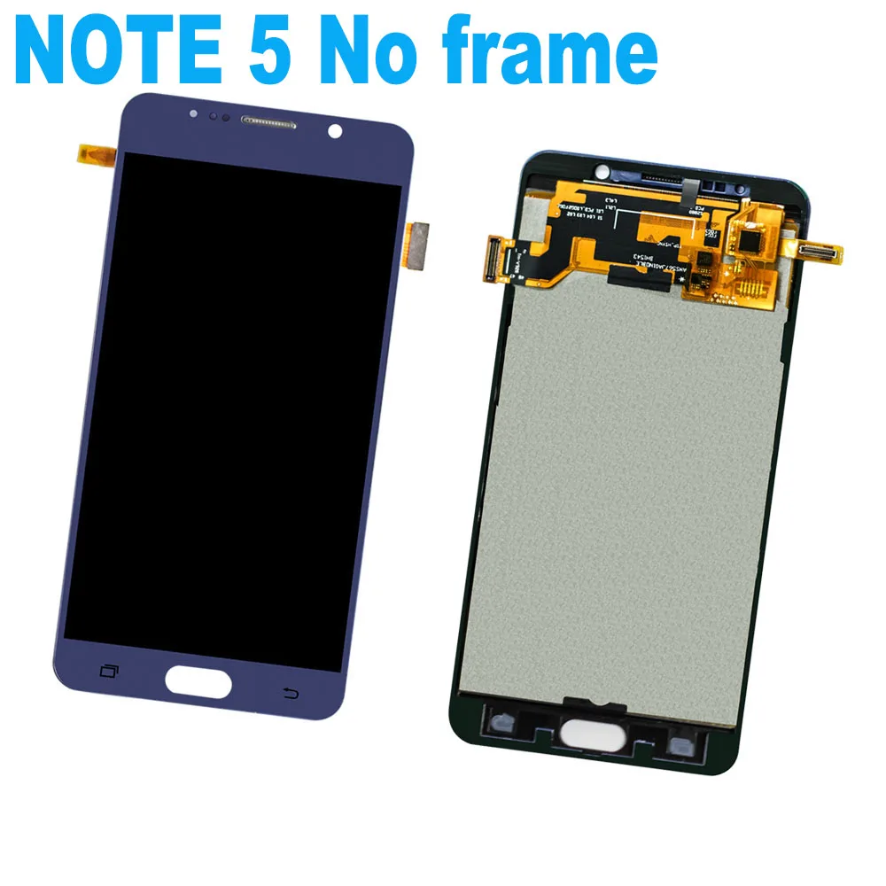 5.7 \'\'Oled per Samsung Galaxy Note 5 Note5 N920 N920A N920F N920T N920V N920C Display LCD Touch Screen Digitizer Frame di montaggio