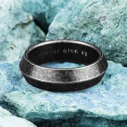 Retro Old Black Triangle Stainless Steel Mens Rings Cool Simple for Couple Lovers Male Biker Jewelry Creativity Gift Wholesale