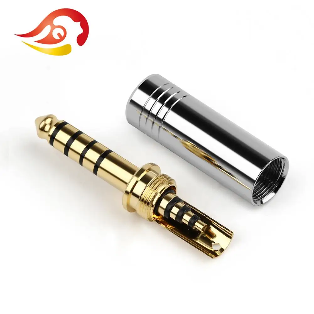 QYFANG 4.4mm Audio Jack 5 Poles Stereo No Steps Earphone Balanced Plug Metal Adapter Bright Shell Wire Connector For Headphone