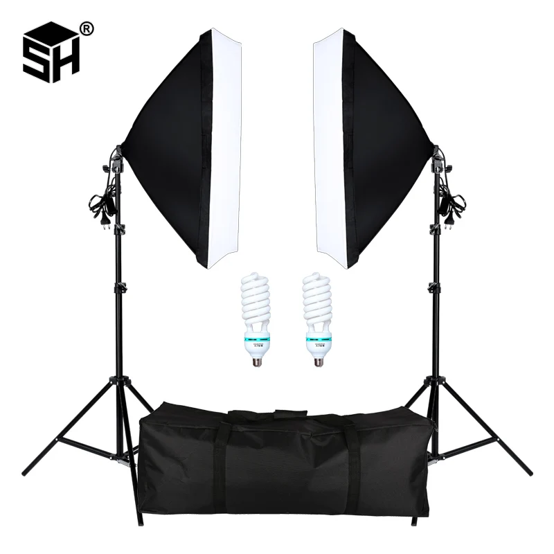 SH Professional Photography Softbox With E27 Socket Light Soft Box Lighting Kit For Photo Studio Portraits And Video Shooting