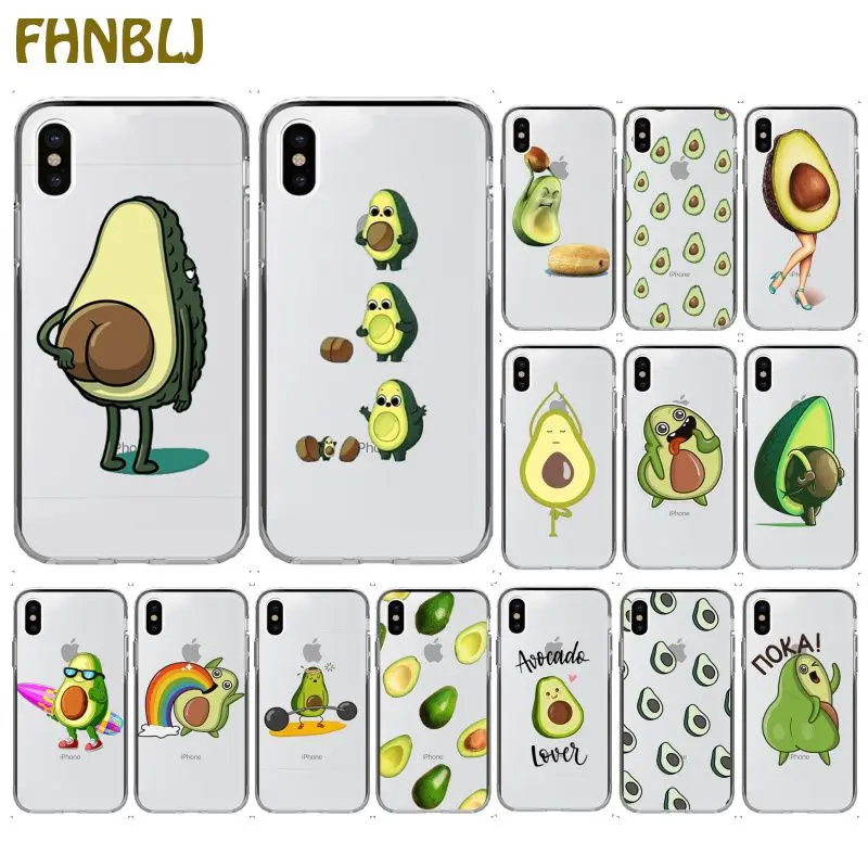 Cartoon lovely avocado Coque Shell Phone Case for iphone 13 11 pro XS MAX 8 7 6 6S Plus X 5 5S SE XR cover