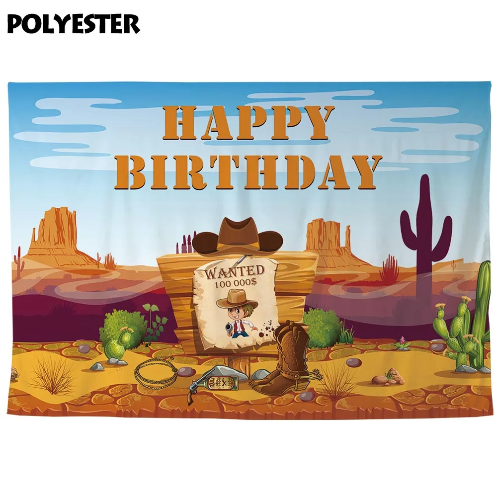 Allenjoy-telón de fondo de Photophone West, sombrero de vaquero, cactus del desierto, niño, bebé, fiesta de cumpleaños, Retrato, fotografía de fondo