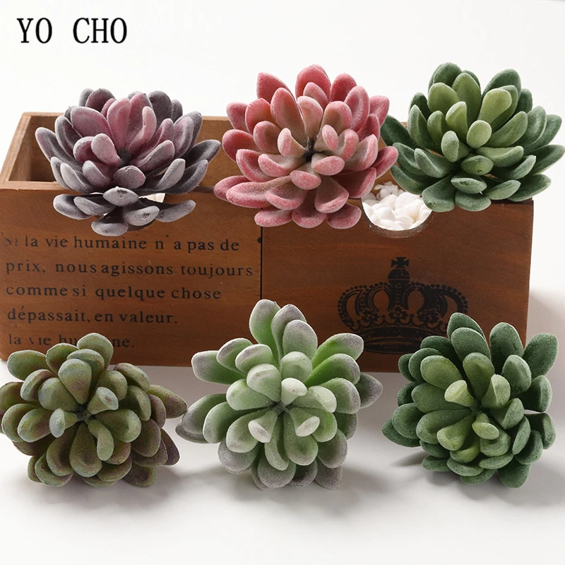 YO CHO Artificial Succulents for Decoration  Fake Plants  DIY Bonsai  Wedding  Home  Garden  Balcony  Wall Layout  36 Styles