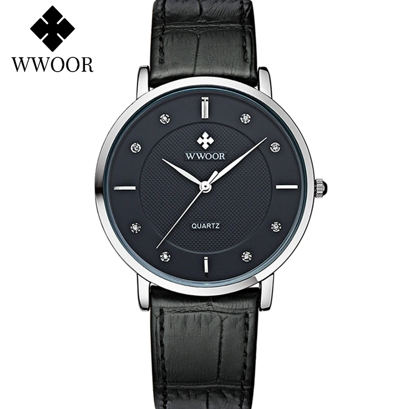 WWOOR-Reloj de pulsera deportivo minimalista para Hombre, cronógrafo de cuarzo, con correa de cuero de lujo, estilo clásico, a la moda, resistente