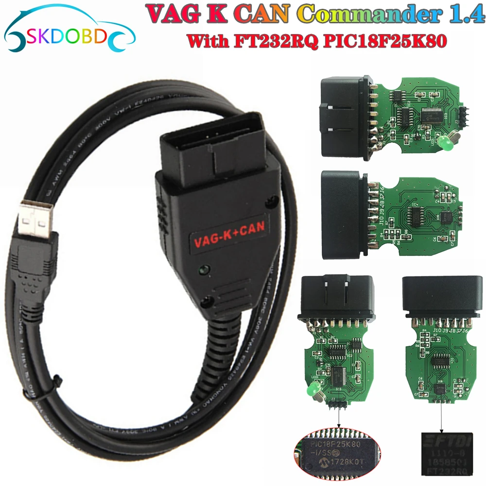 

For VAG K CAN Commander 1.4 FTDI FT232RL PIC18F25K80 OBD2 Scanner Diagnostic Tool for VAG K-line Commander AUDI/VW/Skoda/Seat