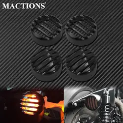 2xMotorcycle Front Rear Turn Signal Indicator Grill Bezel Cover For Harley Sportster XL1200 883 Iron Nightster Roadster 16-2020