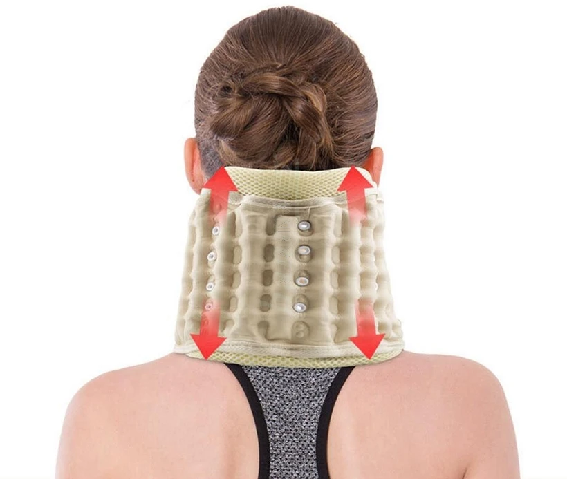 NEW Neck natural curvature inflatable neck brace Cervical tractor Vertebra Traction Air Cushion tractor inflatable belt Brace