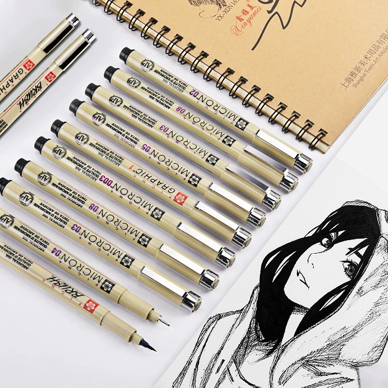 SAKURA Waterproof Micron Pen Set Waterproof Fine Liner Marker Pen Painting Drawing Sketch Markers Artistic Cartoon Design