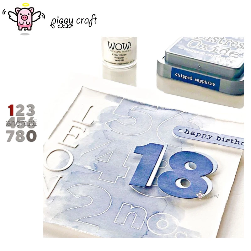 Piggy Craft Metal Cutting Dies, Cut Die Mold, Number Decoration, Scrapbook Paper Craft Knife, Mold Blade, Punch Stencils