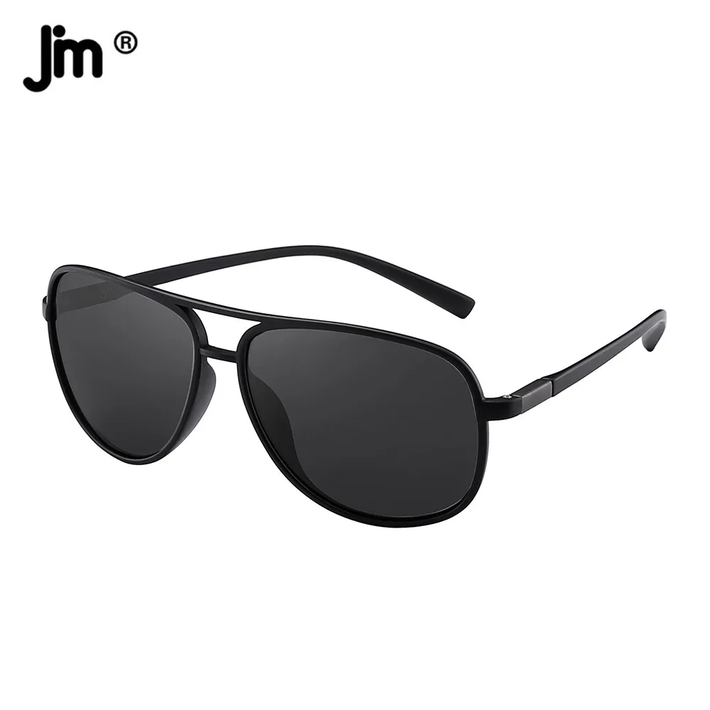 JM Ultralight Classic Pilot Men Women TR Frame Polarized Sunglasses Vintage Double Bridge Sunglasses