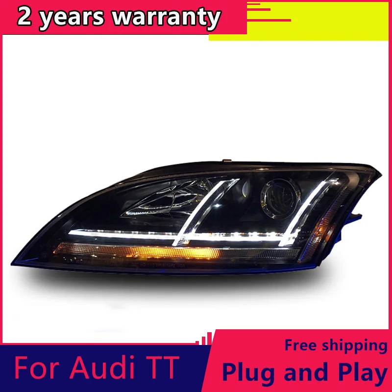 KOWELL Car Styling for Audi TT headlight 2006-2014 led headlight for TT Headlight Lamp with dynamic turn signal