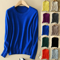 Soft Cashmere Sweaters Long Sleeve Pullovers For Women Autumn Winter Solid Color Knitwear O-Neck Wool Knitted Brand Tops Jumpers