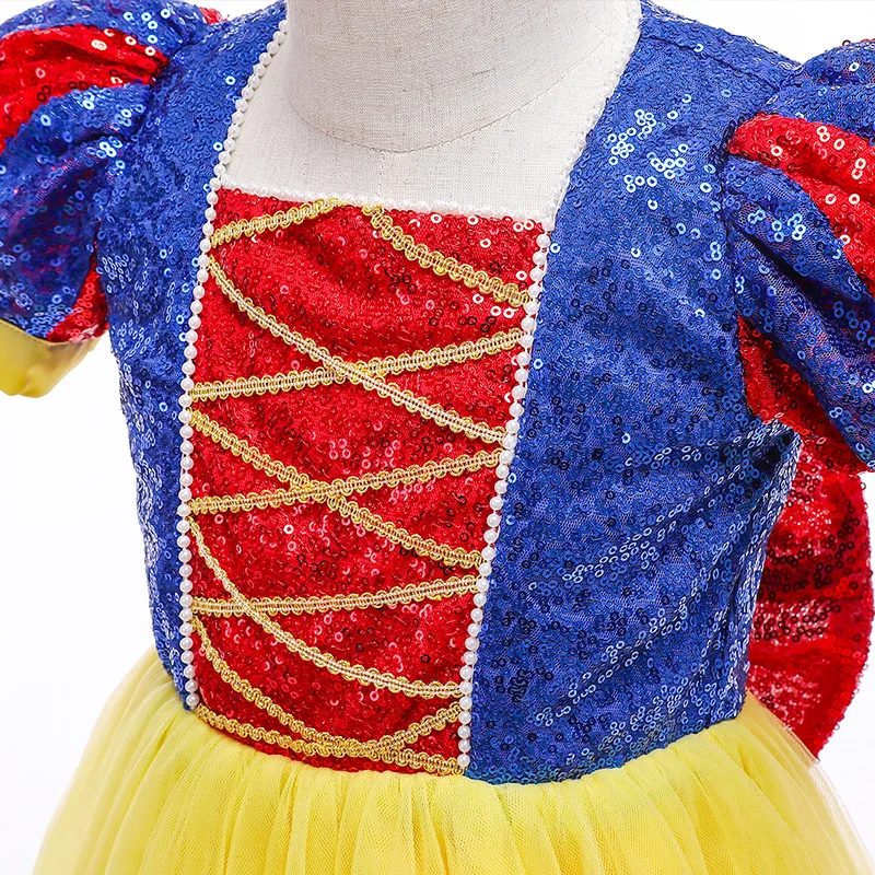 Children Girl Snow White Dress Princess Costume Kids Baby Birthday Halloween Party Fancy Dresses Fairy Frock Girls Infant Dress