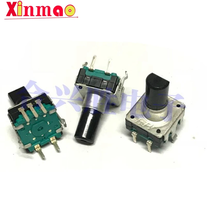 2PCS 360 Degree Rotary Encoder EC12 RE12 Audio Encoder Coding 5Pin 24 Position With Push Button Switch Handle Length 12.5MM