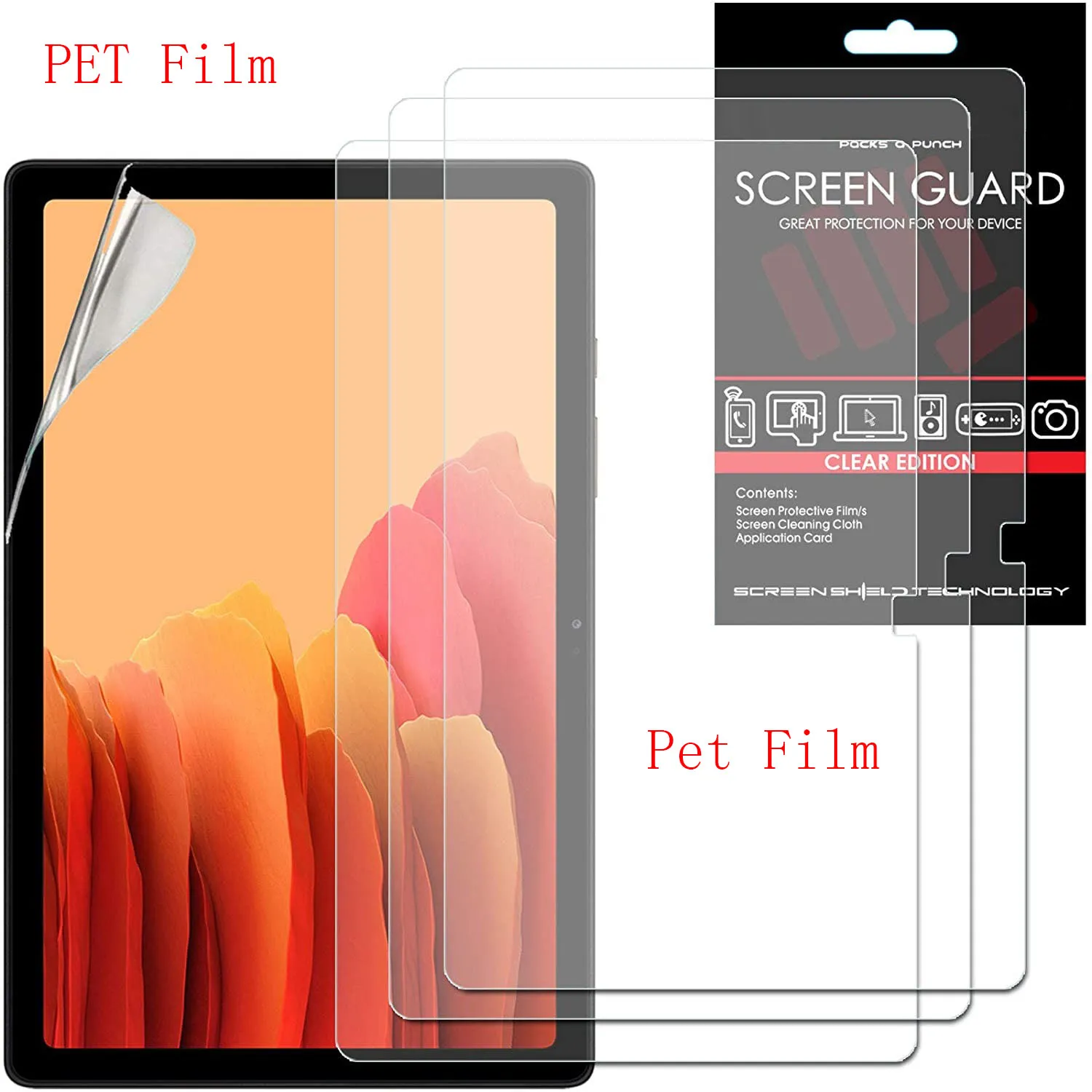 

2Pcs Tablet Pet Film Screen Protector Cover for Samsung Galaxy Tab S6 Lite P610/P615 10.4 inch Explosion-Proof Screen