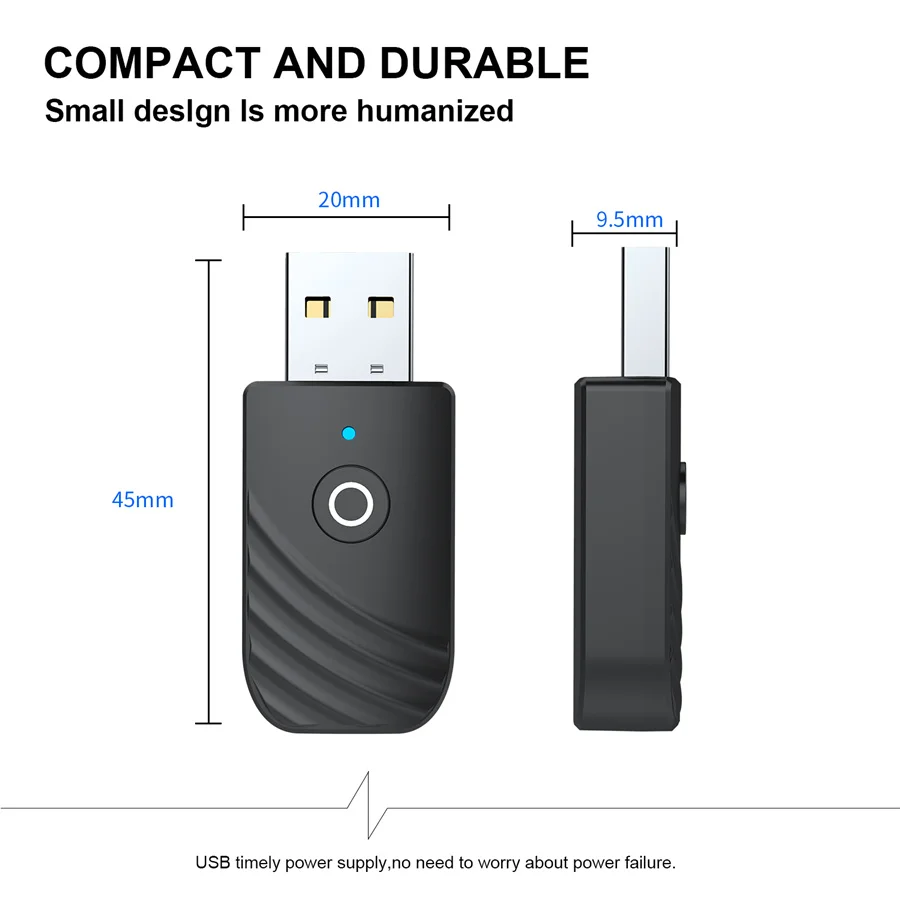 USB Bluetooth 5.0 Thiết Bị Thu Phát Adapter 3 Trong 1 AUX 3.5Mm Cắm Cho Tivi PC Tai Nghe Nhà stereo Xe Hơi Âm Thanh HIFI