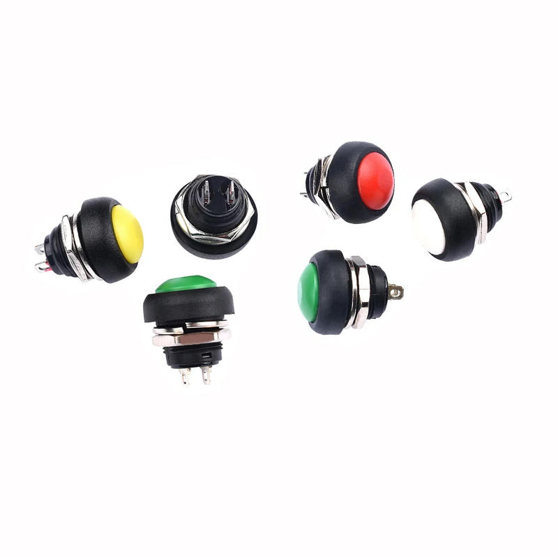 5Pcs/Lot PBS-33B 2Pin Mini Switch 12mm 12V 1A Waterproof Switch Momentary Push Button Switch Since The Reset Non-locking