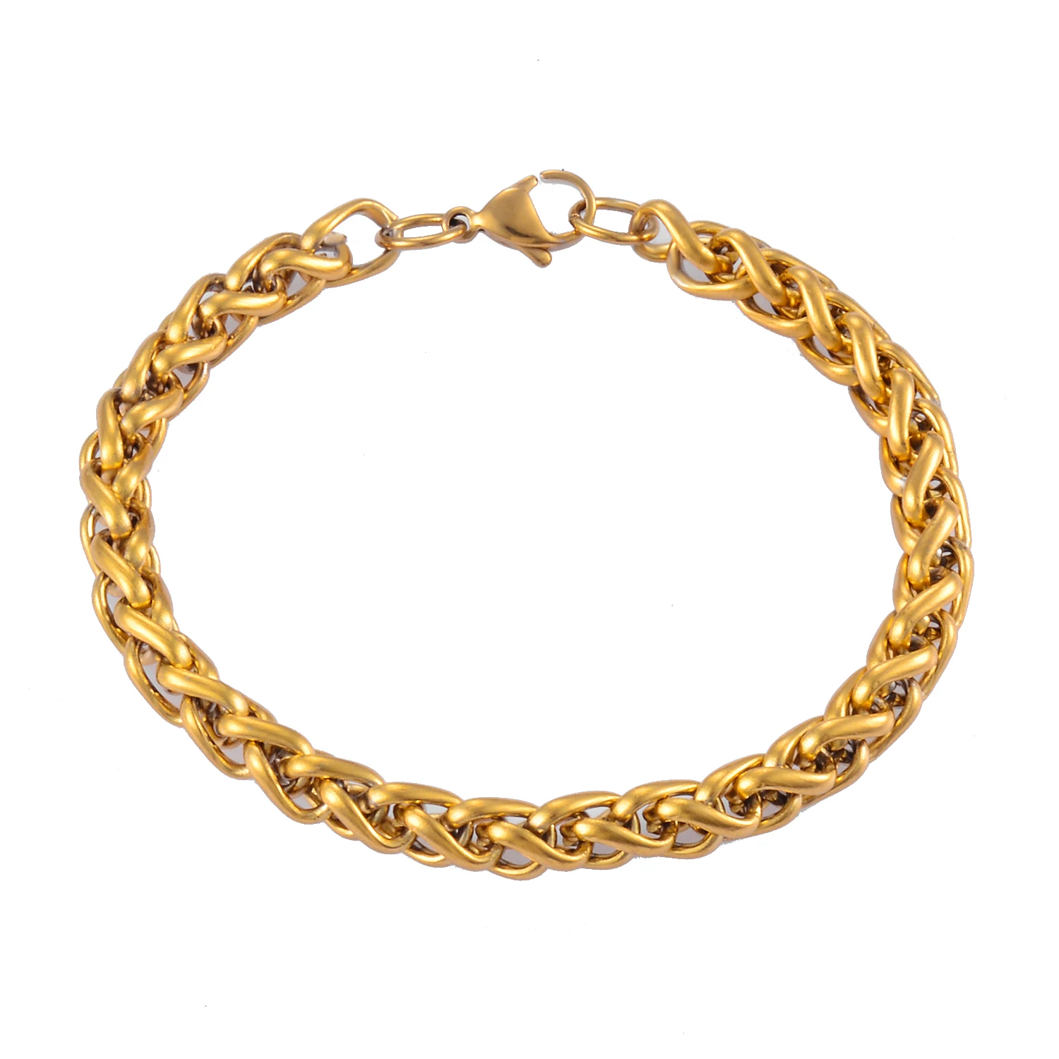 Waterproof Stainless Steel Wheat Chains Bracelet Gold Color High Quality Jewelry For Men And Women In Various Colors