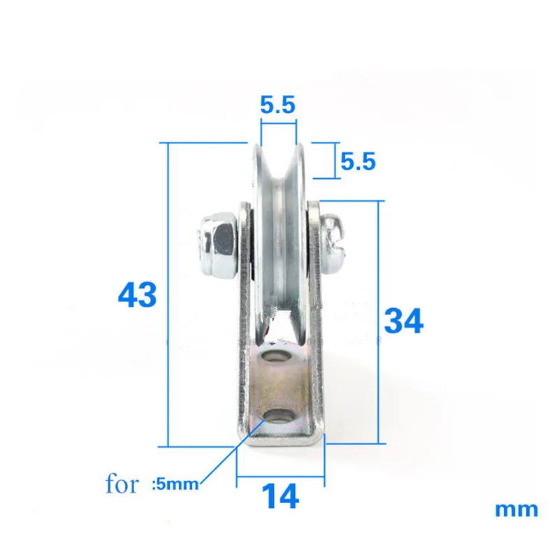 6*33*8mm V trough lifting wheel, bearing pulley, Yuanbao rack / Tripod wire rope guide wheel, rolling pulley