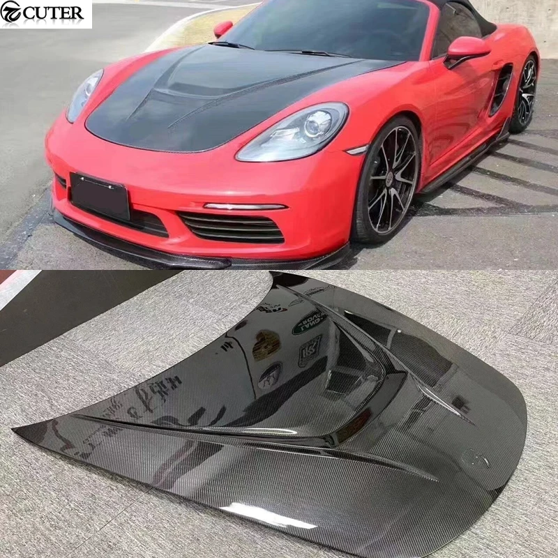 

718 Carbon Fiber Frp Front Engine Hoods Auto Car Bonnet Cover for Porsche Boxster Cayman 718 Car Styling