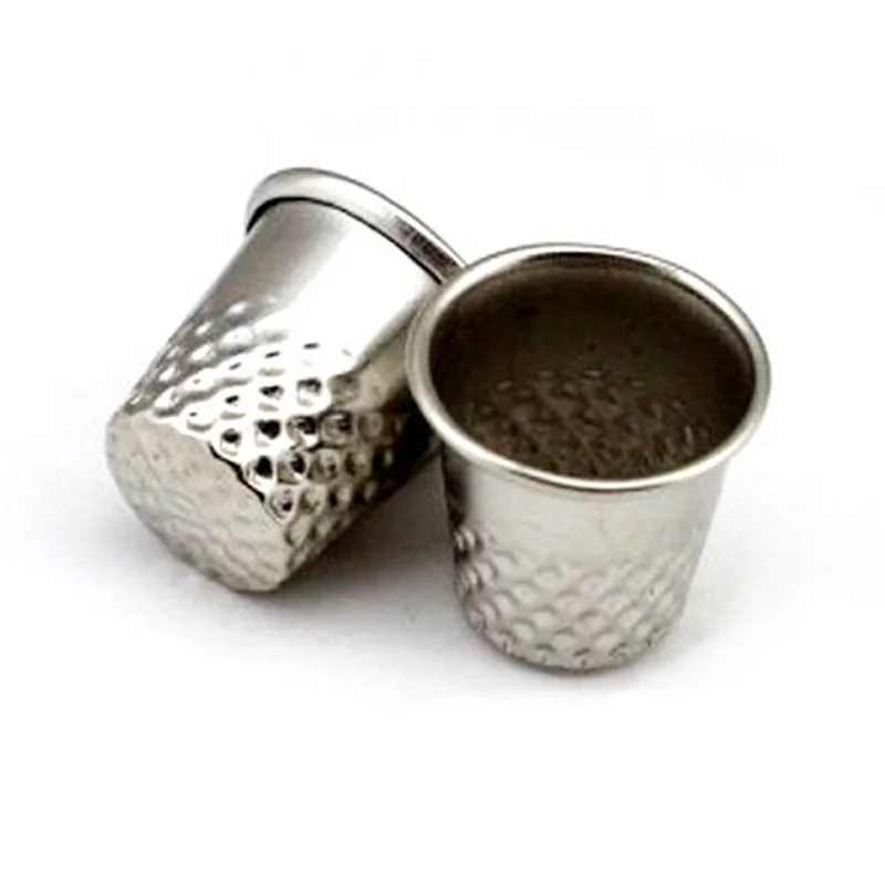 3 Pcs ditali strumento per cucire su misura impugnatura in metallo argento protezione per scudo per dita Pin ago lavoro manuale cucire accessorio macchina