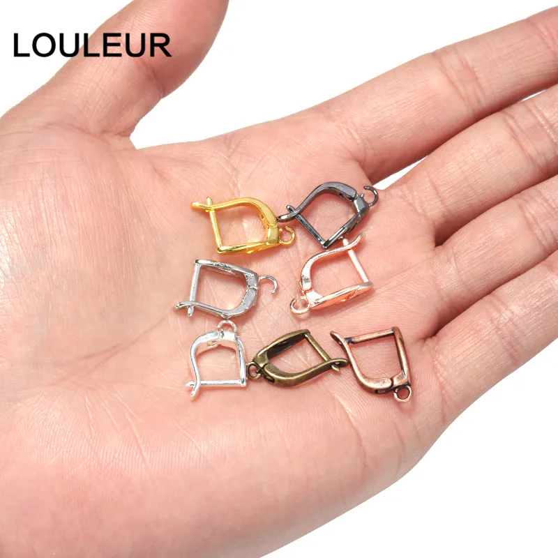 10 Stück U-förmige Ohrringe-Haken, vergoldet, französischer Ohrring-Haken, Ohrhaken, Hebel-Rückseite, Ohrring-Clips, offene Schleife, DIY-Schmuckherstellung – Detail 8