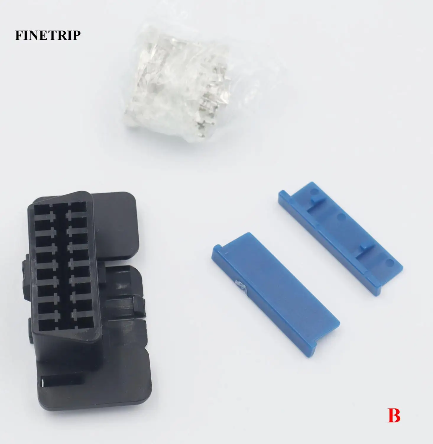 FINETRIP Wholesale J1962F Interface Shell DIY 16pin OBD-II Plug Car OBD2 Female Connector For VW/BMW/BENZ/HONDA/Toyota