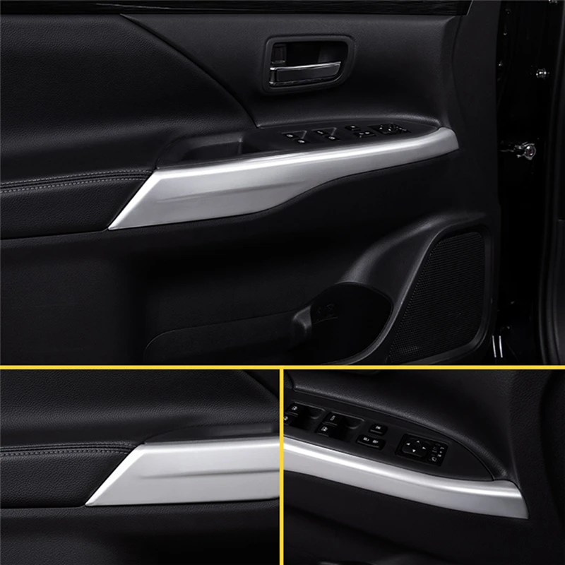 Car Styling Accessories For Mitsubishi Outlander 2013 - 2017 2018 Inner Door Handle Armrest Cover Panel Protective Trims Sticker