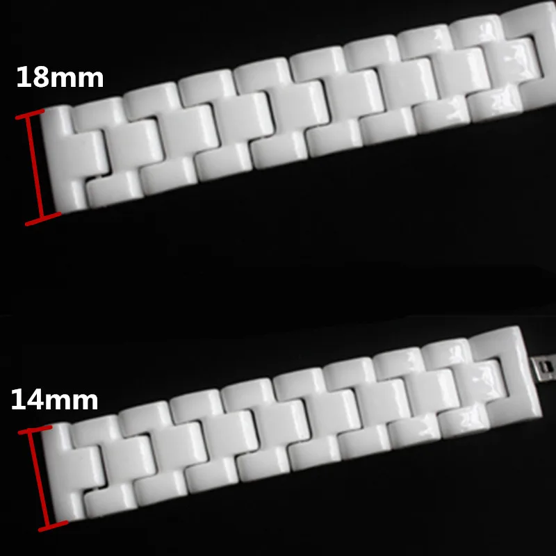 Ceramic watch bracelet 14 17 mm watchband white strap wristwatches band not fade water resistant