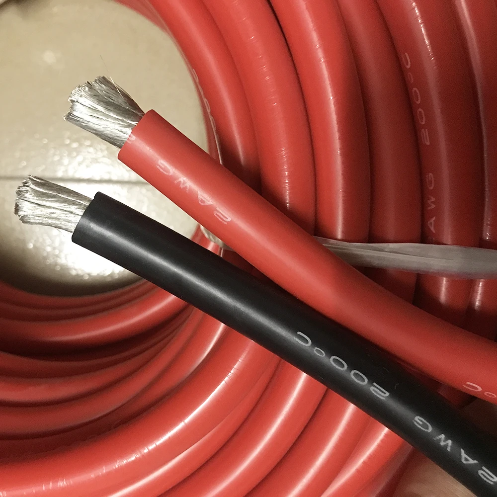 

2awg 35 Sqaure Stranded Wire Cable 0.5m/1m with copper nose Hook-up Flexible Silicone Rubber Insulated Tinned Cord 3KV DIY Wire