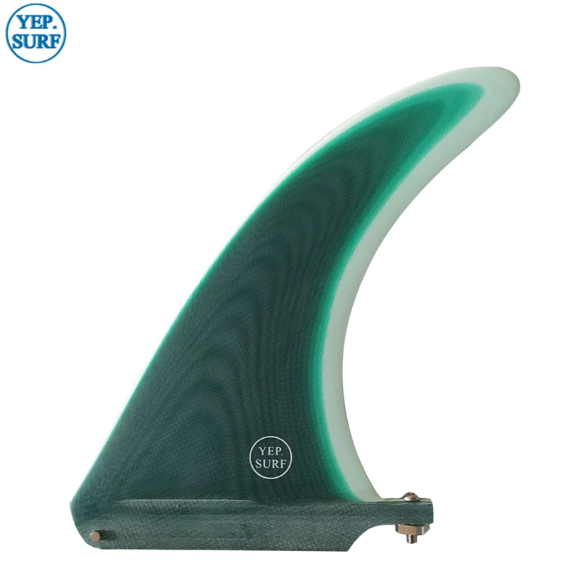 Green/Blue/brown color Surf longboard fin 8 inch Surf  8 inch Fin Fibreglass in Surfing single Fin stand up paddle