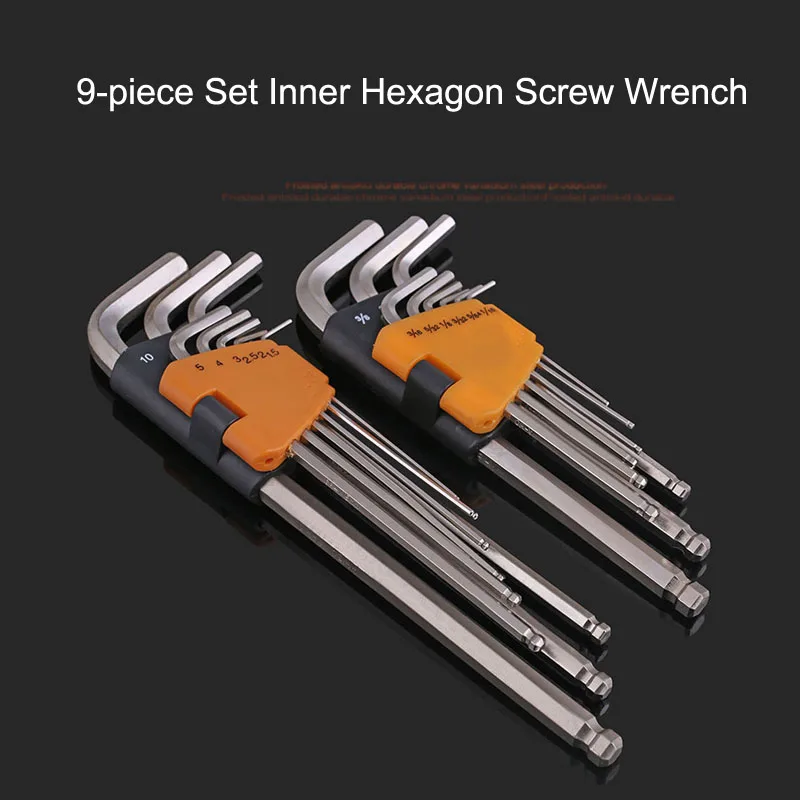 Inch Inner Hexagon Wrench Set Screwdriver Set  Inner Hex Screw  Wrench Special Medium Length Arm Tool Set