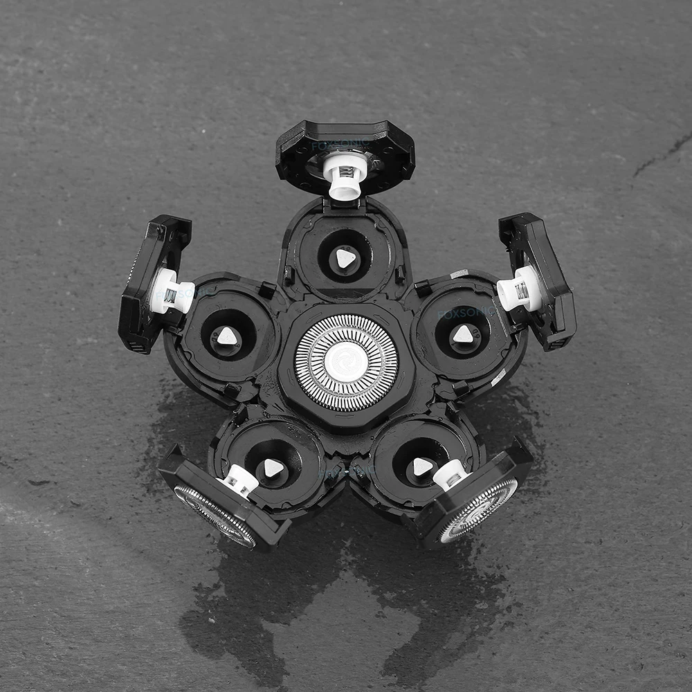 FOXSONIC 2021 Mới 6D Bàn Cạo Râu Hàng Đầu Thay Thế 6 Nổi Lưỡi Dao Thay Thế Đầu Máy Cạo Râu Cho Nam