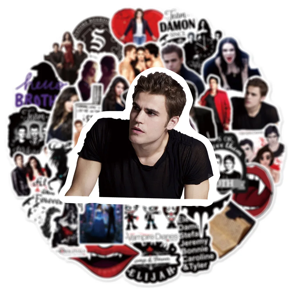 10/30/50pcs TV Series The Vampire Diaries Waterproof Stickers Car Laptop Luggage Bike Motorcycle Phone Guitar Sticker Decals