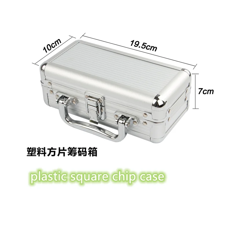 Wholesale retail high-grade professional aluminum chip boxes 40 code yard square plastic chips poker coin carrying case