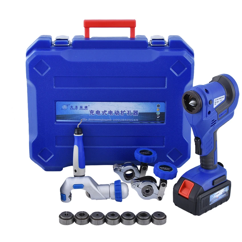 Cordless Electric Flaring Tool Kit CT-E800AM with Scraper Tube cutter Spare Battery Steel Bar for 1/4'~3/4