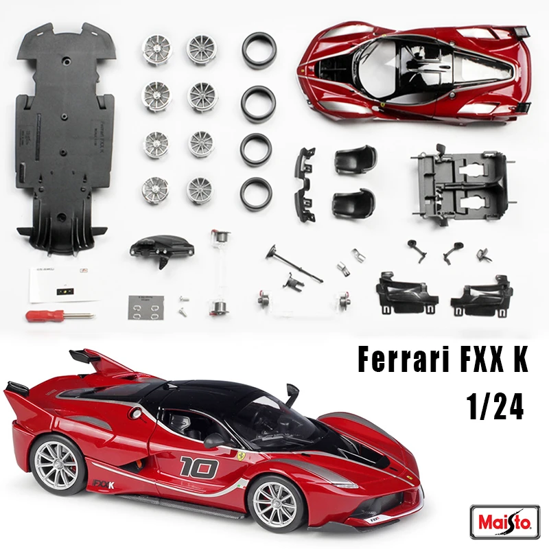 Maisto 1:24 assemblato modello di auto fai da te Ferrari FXXK auto sportiva edizione limitata Rafa 488 simulazione convertibile modello di auto in