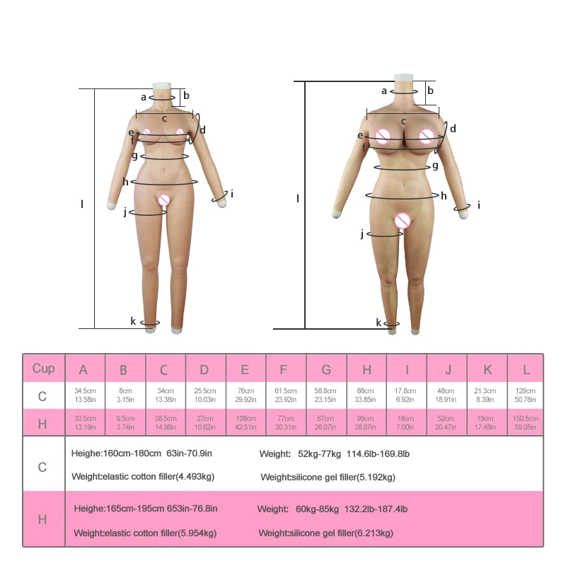 Roanyer Crossdresser Realistic Whole Silicone Bodysuit C H Cup Fake Boobs With Arms Breast Forms Shemale Transgender Drag Queen