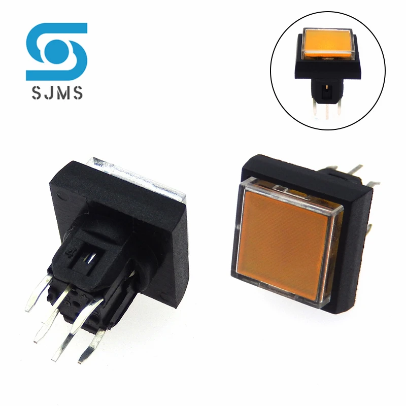 2PCS PB6171FL-1/2/3/4 Micro Push Button Tactile Momentary  With LED Light Switch With sheath Cap diameter: 10*10MM 6X6X12.9MM