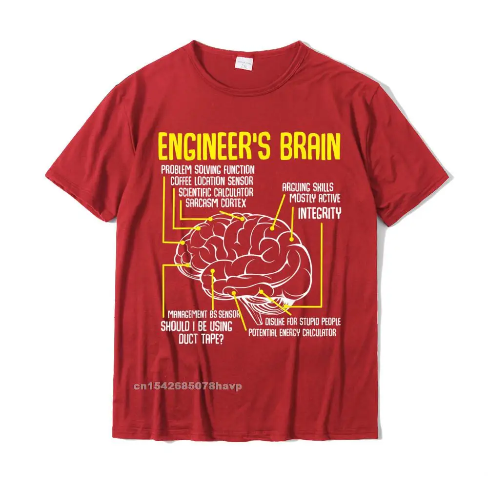 Engineers Brain Funny Engineering Games Process Funny T-Shirt Man Slim Fit Gift Tops Tees Cotton Tshirts Fitness Tight