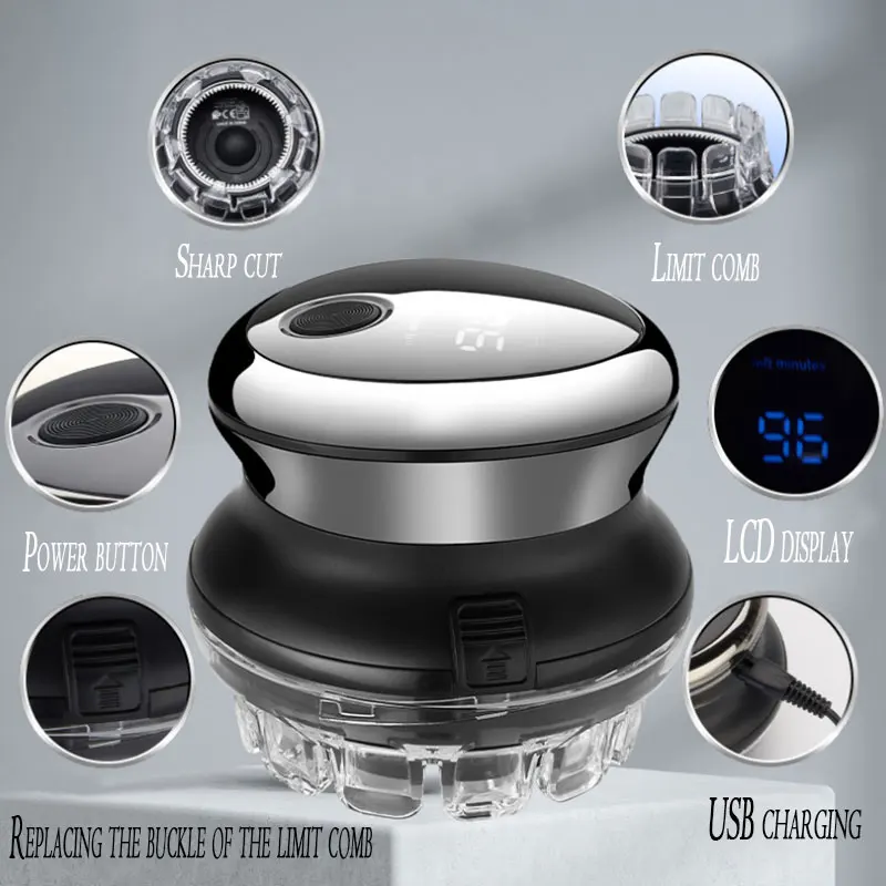 Kemei 887 UFO Electric Even Cut Rotary Hair Trimmer For Men Washable Rechargeable Hair Clipper Self-Haircut Shortcut Kit For Men