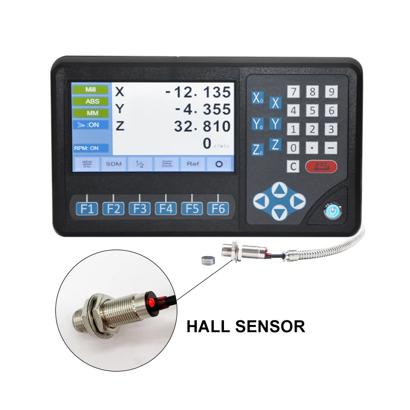 Dro-lectura Digital de 2 ejes/3 ejes/4 ejes, DB9 TTL, pantalla Digital, función de RPM, Sensor Hall