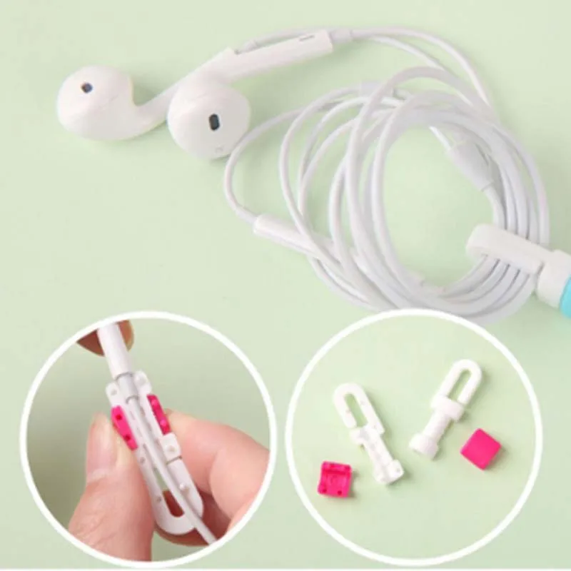 Earphone Cable Protector Organizer Headphone Line Cord Protection Sleeves Cable Winder Plastic KOQZM