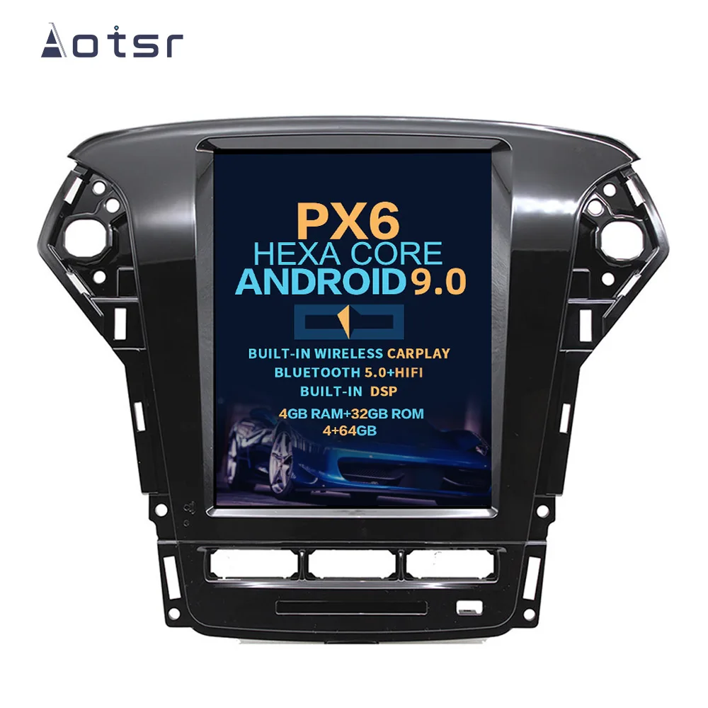 

AOTSR Android 9 Car Radio For Ford Fusion Mondeo MK4 2011 2012 2013 Multimedia Player GPS Navigation DSP CarPlay PX6 Autoradio