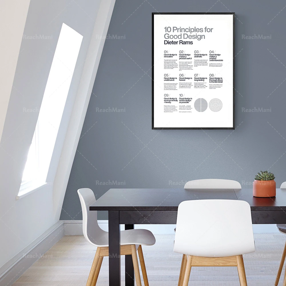 Dieter Rams - Dix principes de bon design - Affiche minimaliste